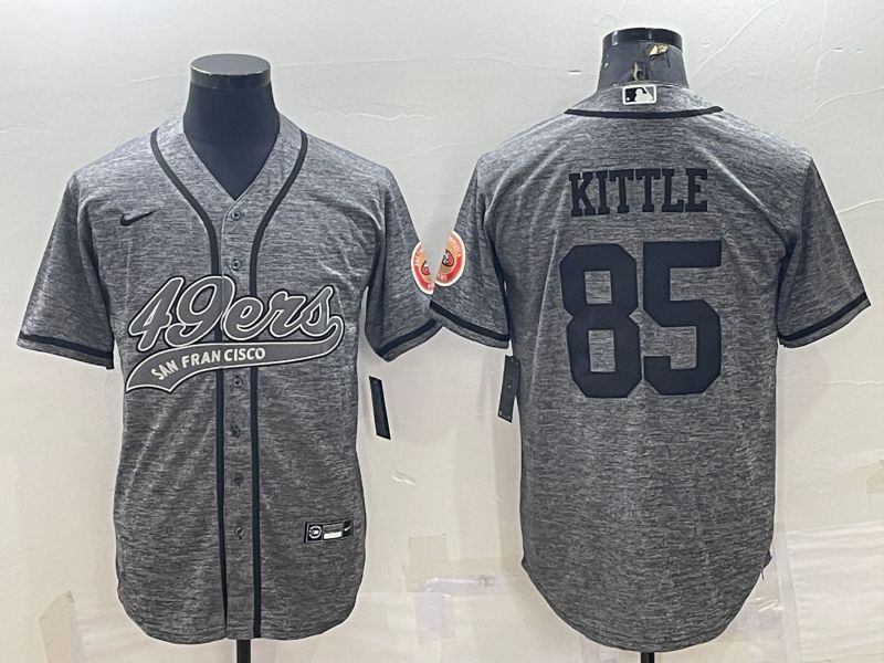Men San Francisco 49ers #85 Kittle Grey hemp ash 2022 Nike Co branded NFL Jersey